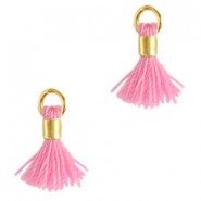 Mini Kwastje Ibiza style 0.7cm Gold-springtime pink